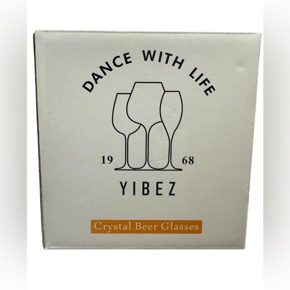 3 Yibez Crystal Beer Glasses Set Of 2 - Picture 4 of 4